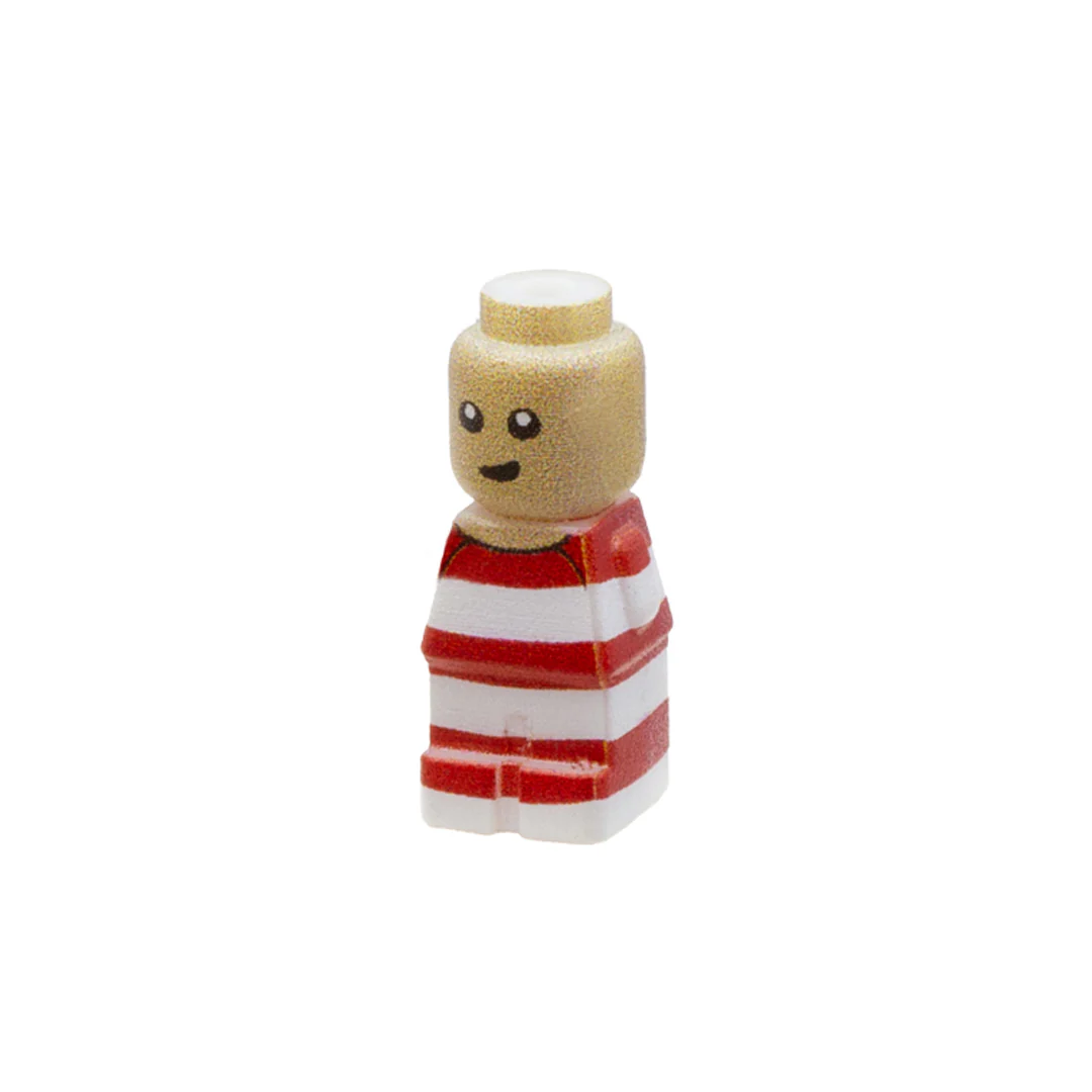 Baby with Red & White Striped Onesie (Various Skin Tones) - Custom 3D Printed Piece - Image 3