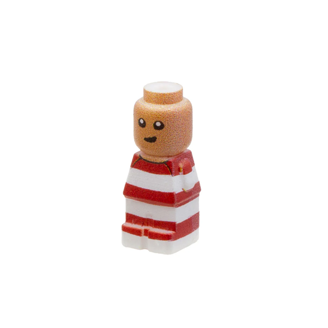 Baby with Red & White Striped Onesie (Various Skin Tones) - Custom 3D Printed Piece - Image 4