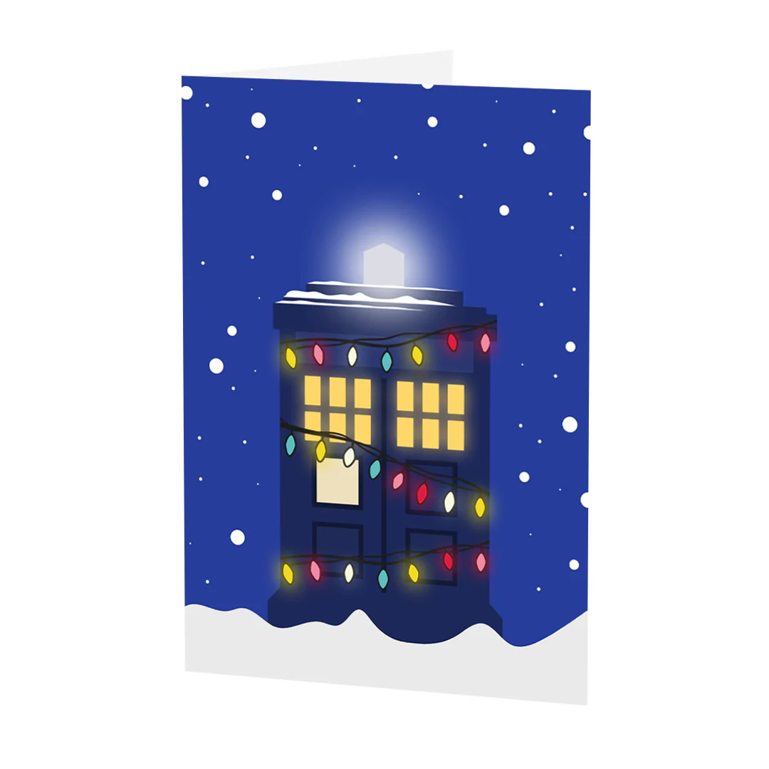 Festive Police Box - Greeting Card
