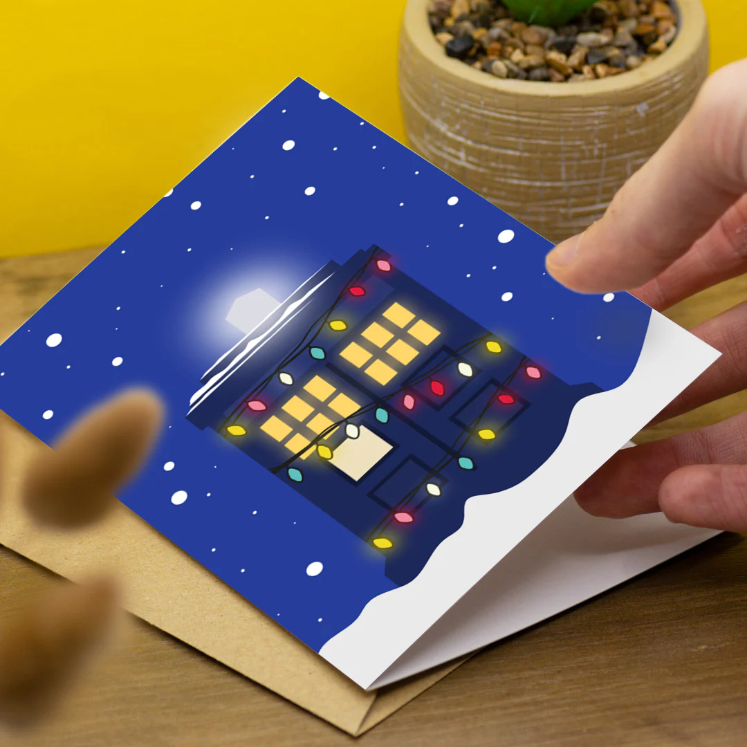 Festive Police Box - Greeting Card - Image 2