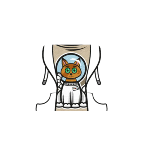 Astronaut Cat Tee Under Hoodie - Custom Design Minifigure Torso - Image 31