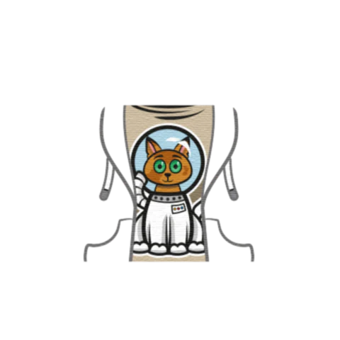 Astronaut Cat Tee Under Hoodie - Custom Design Minifigure Torso - Image 32