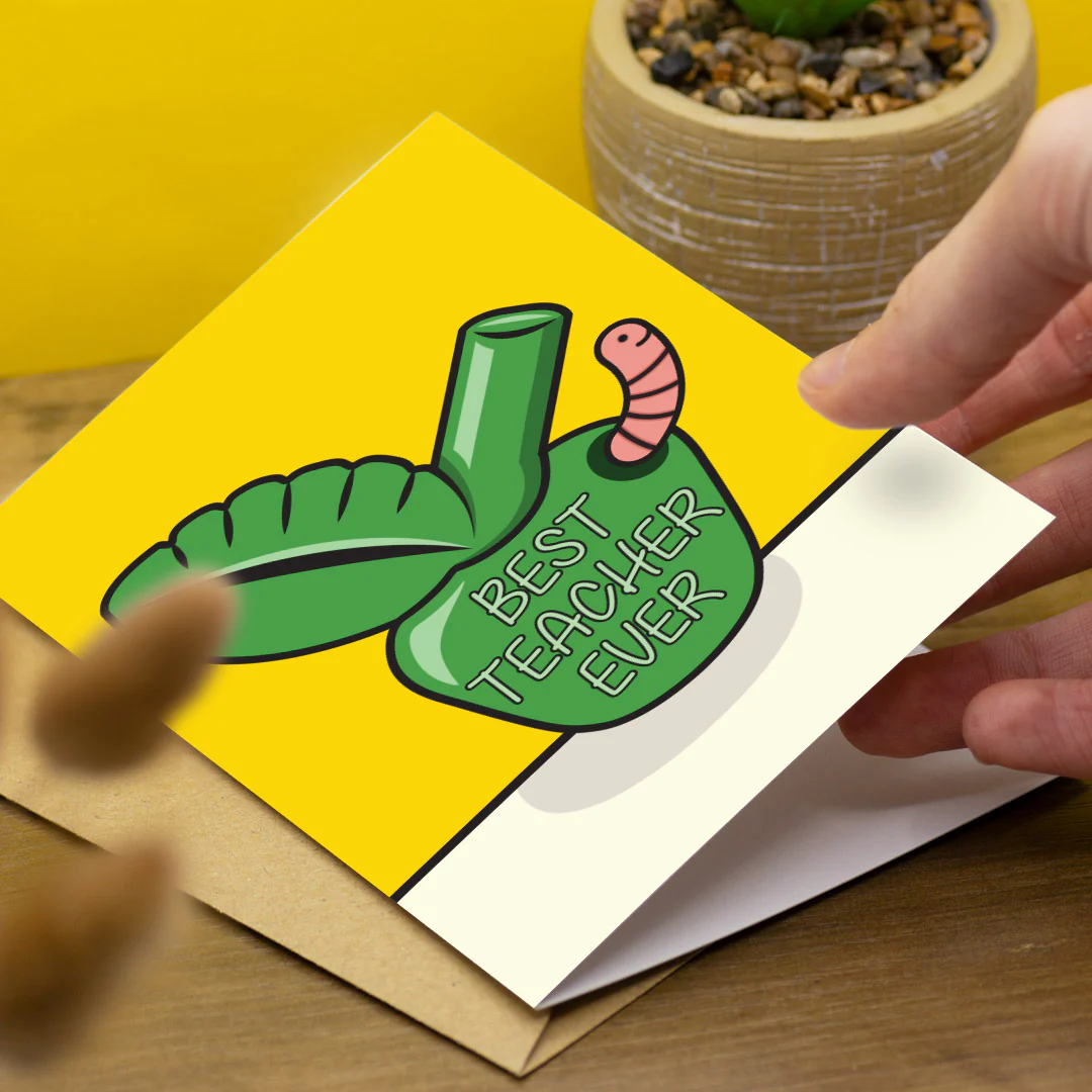'Best Teacher Ever' Apple - Greeting Card - Image 2