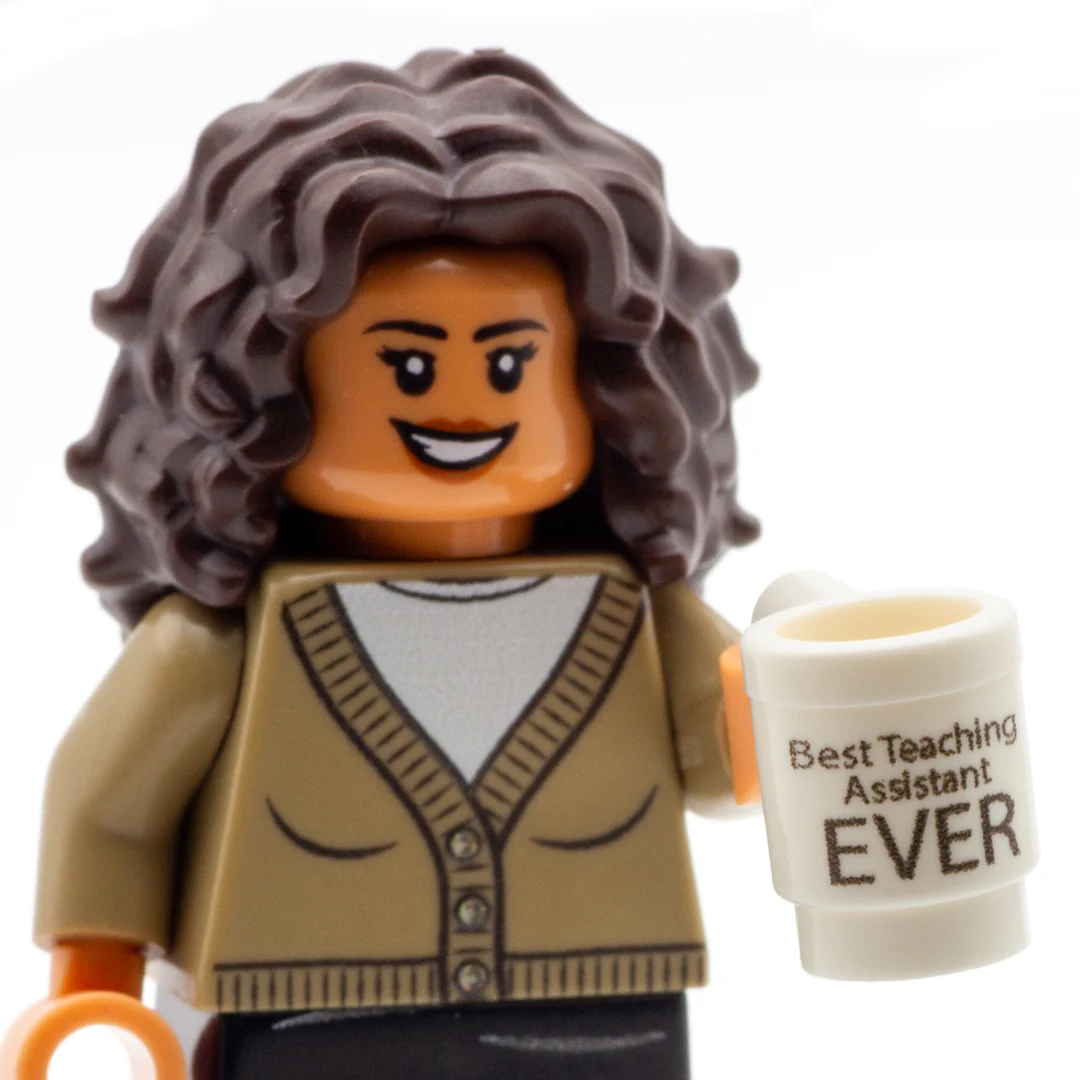 Best Teaching Assistant Ever Mug (White) - Custom Design Minifigure Mug - Image 2