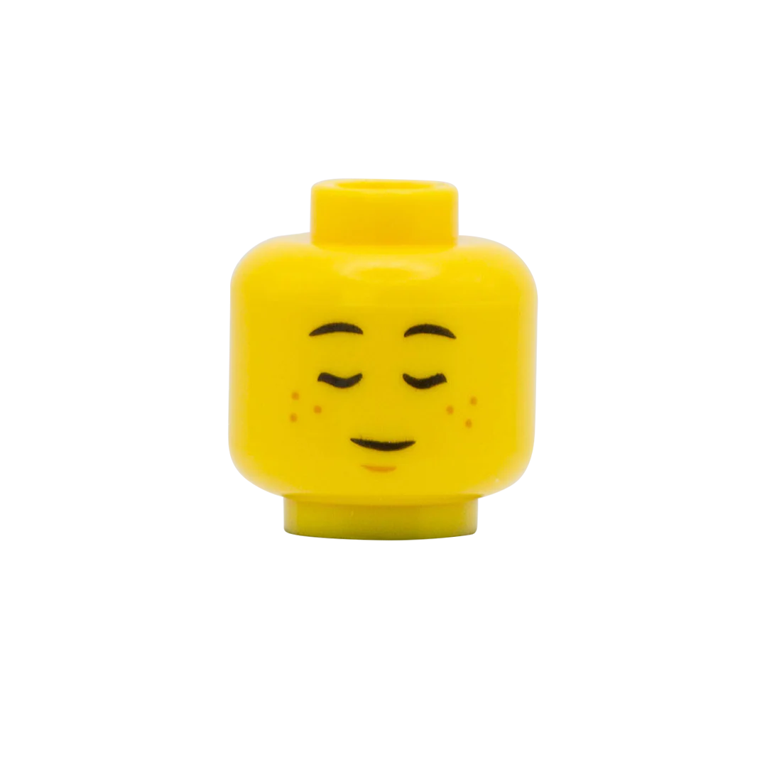 Big Grin / Sleepy Freckles - LEGO Minifigure Head - Image 2