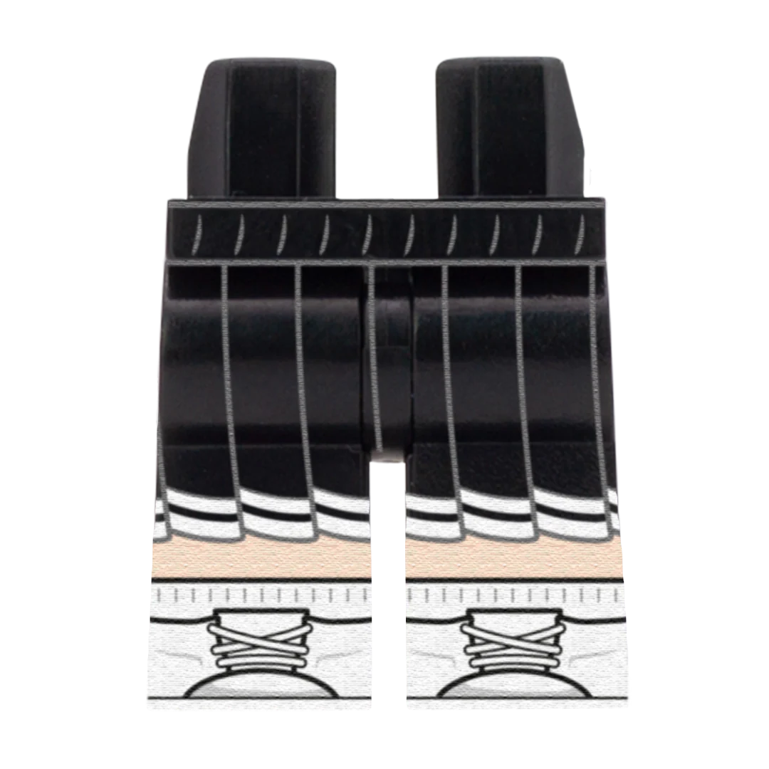 Black Cheerleader Skirt (Various Skin Tones) - Printed Minifigure Legs - Image 2
