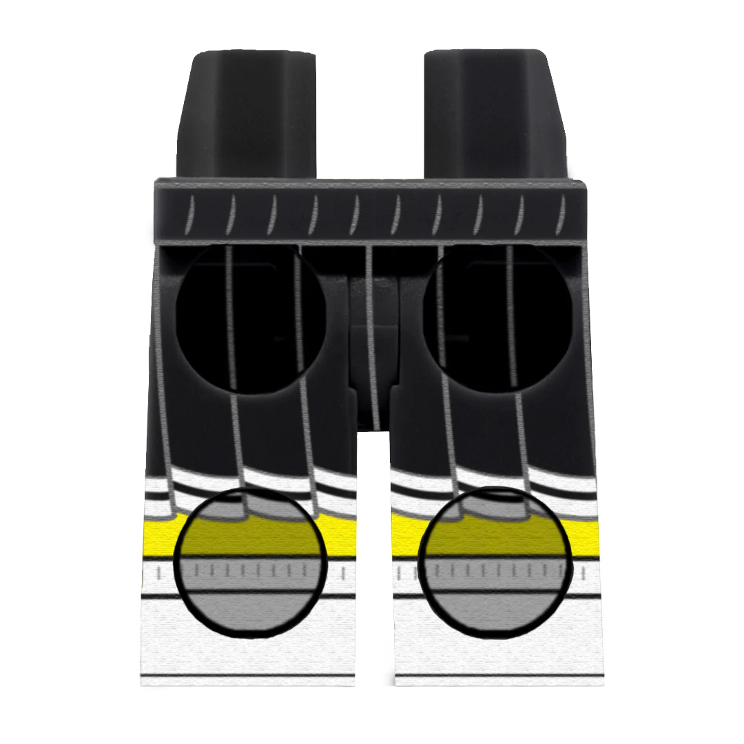Black Cheerleader Skirt (Various Skin Tones) - Printed Minifigure Legs - Image 6