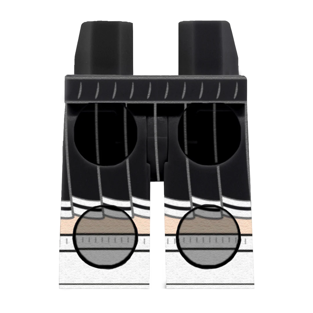 Black Cheerleader Skirt (Various Skin Tones) - Printed Minifigure Legs - Image 7