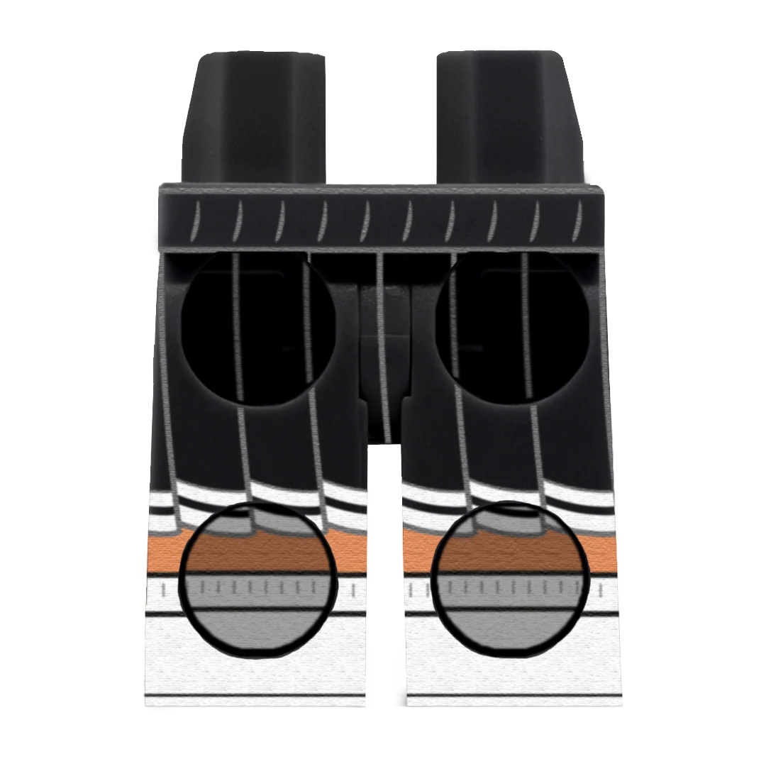 Black Cheerleader Skirt (Various Skin Tones) - Printed Minifigure Legs - Image 8