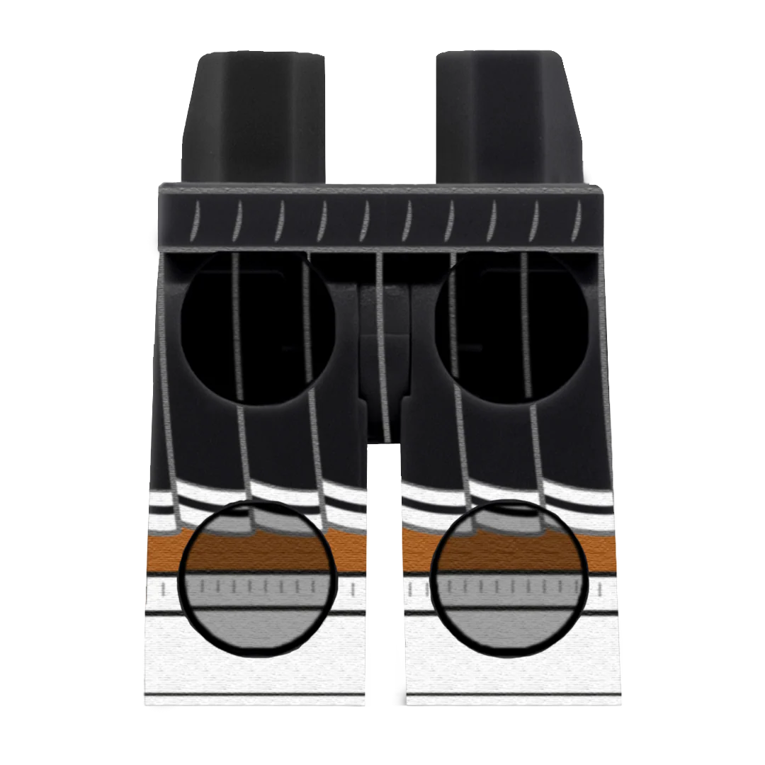 Black Cheerleader Skirt (Various Skin Tones) - Printed Minifigure Legs - Image 9