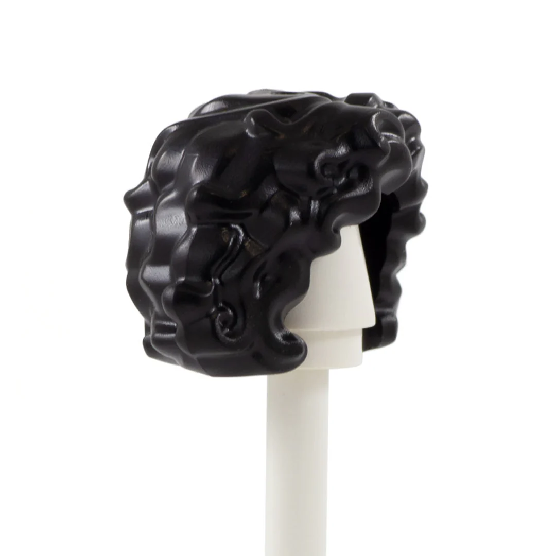 Black Curly Bob - LEGO Minifigure Hair - Image 3