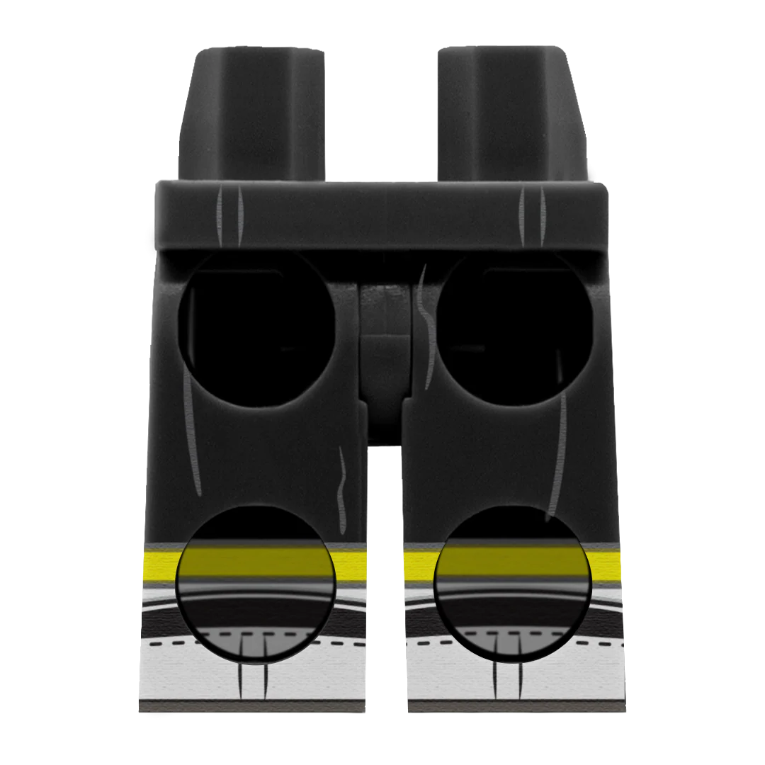 Black Midi Denim Skirt (Various Skin Tones) - Printed Minifigure Legs - Image 6