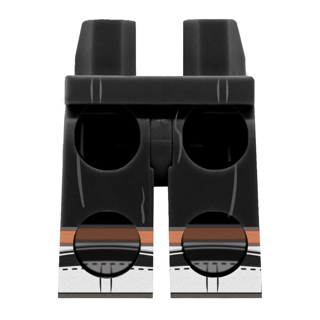 Black Midi Denim Skirt (Various Skin Tones) - Printed Minifigure Legs - Image 8