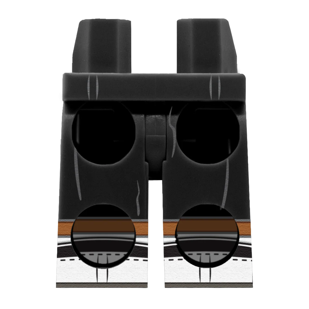 Black Midi Denim Skirt (Various Skin Tones) - Printed Minifigure Legs - Image 9