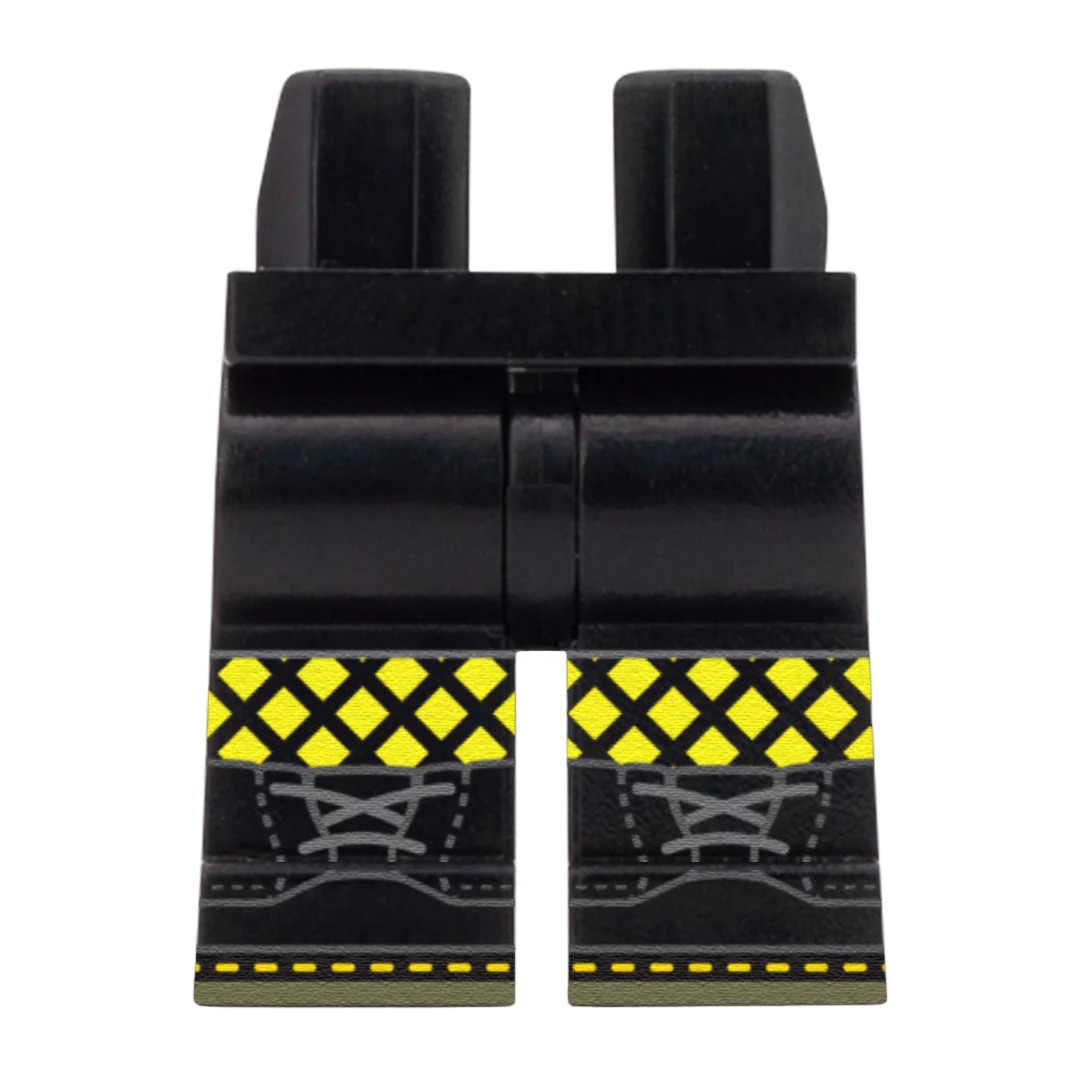 Black Fishnet Tights (Various Skin Tones) - Custom Printed Minifigure Legs