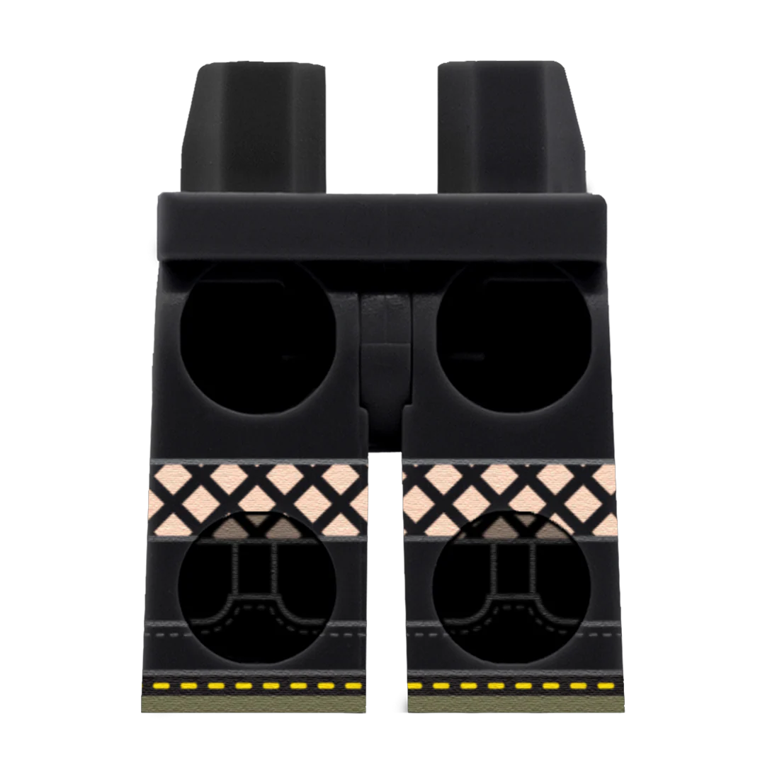 Black Fishnet Tights (Various Skin Tones) - Custom Printed Minifigure Legs - Image 4