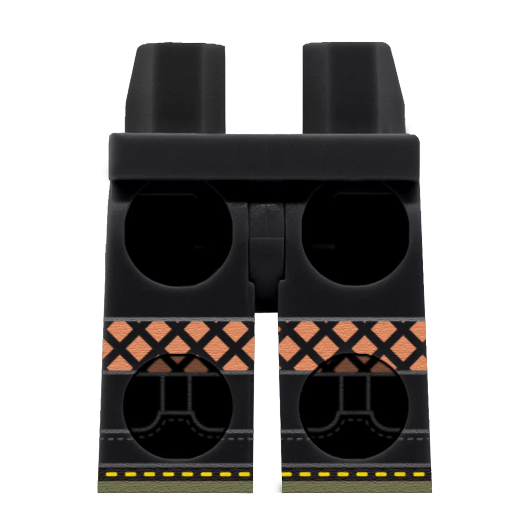 Black Fishnet Tights (Various Skin Tones) - Custom Printed Minifigure Legs - Image 6
