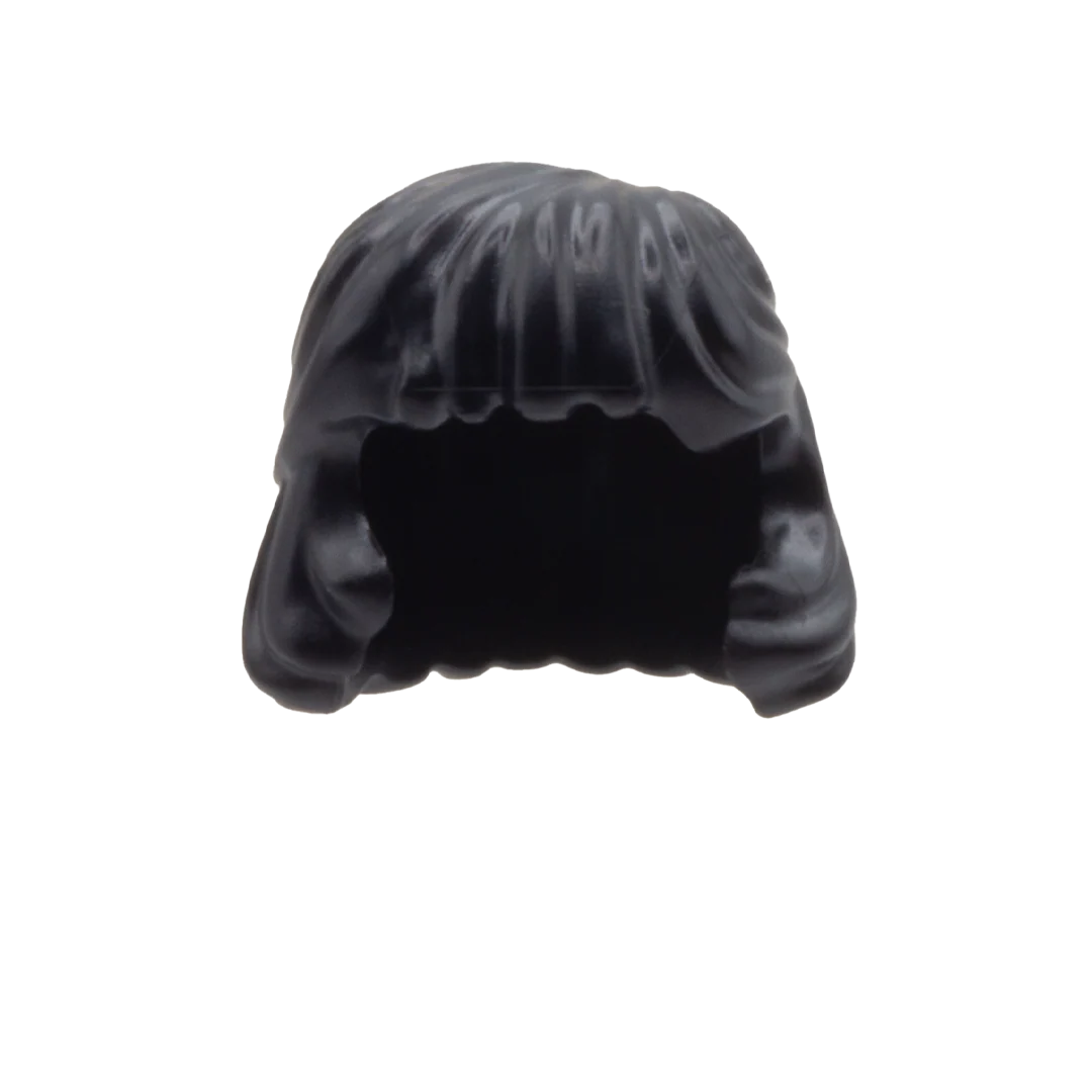 Black Long Bob, Full Fringe - LEGO Minifigure Hair