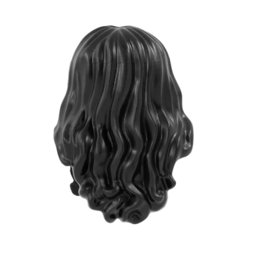 Black Long Curly Over Shoulders - LEGO Minifigure Hair - Image 3