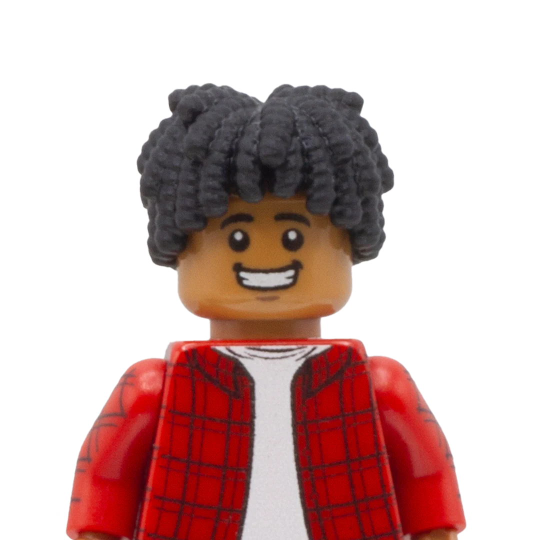 Black Medium Dreads - 3D Printed LEGO Minifigure Hair - Image 3