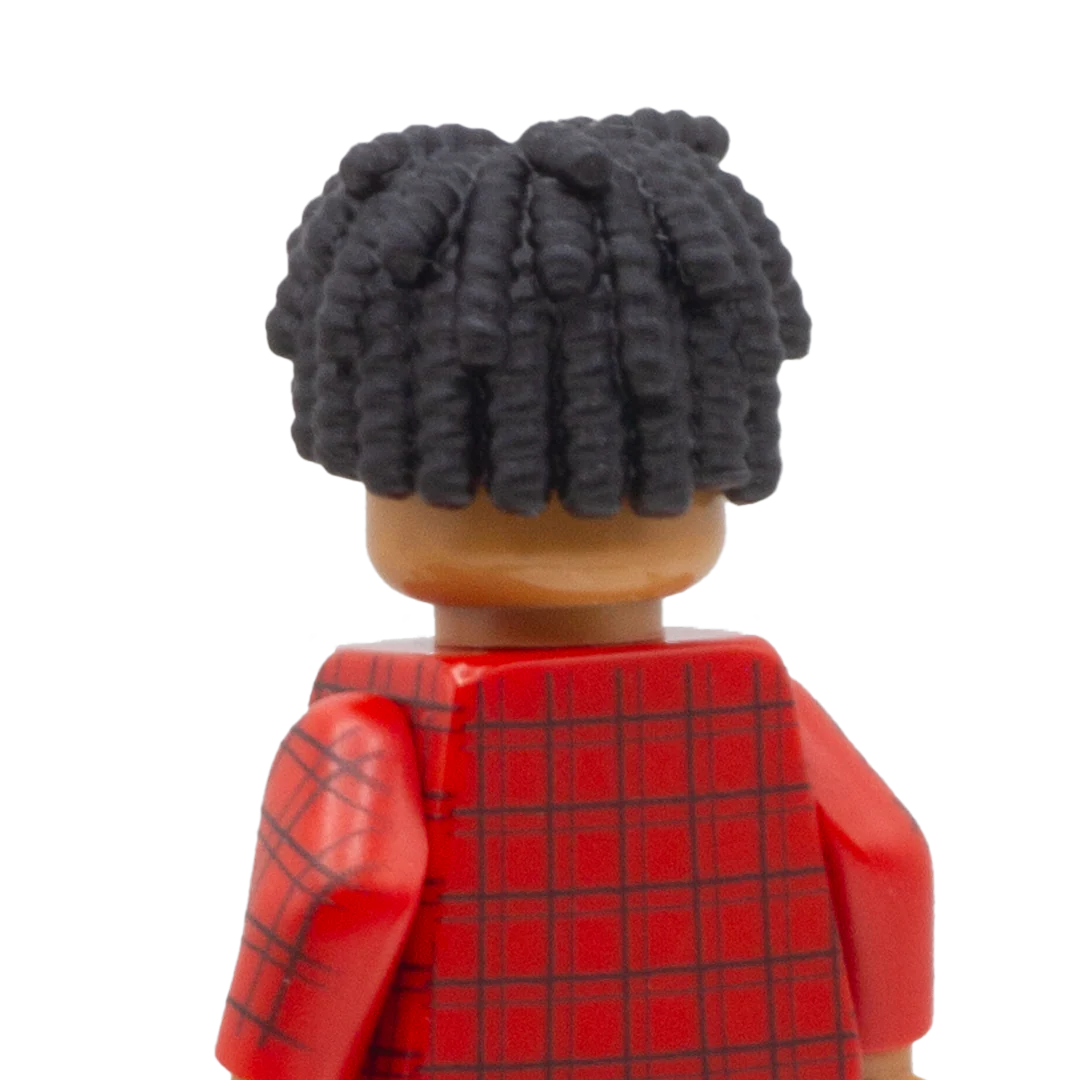 Black Medium Dreads - 3D Printed LEGO Minifigure Hair - Image 4