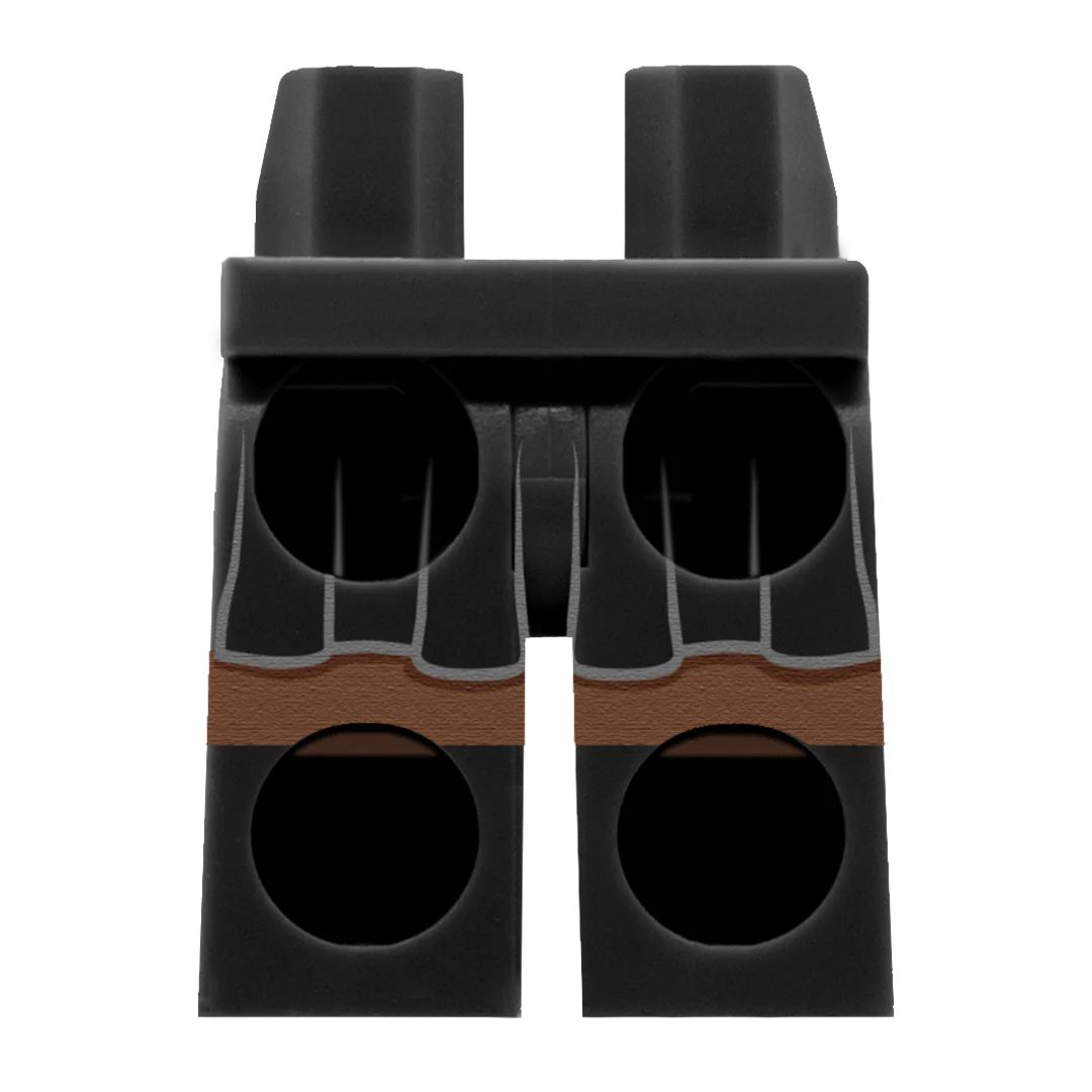 Black Skirt and Black Shoes (Various Skin Tones) - Printed Minifigure Legs - Image 10