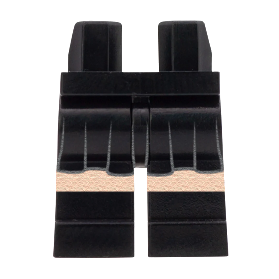 Black Skirt and Black Shoes (Various Skin Tones) - Printed Minifigure Legs - Image 2
