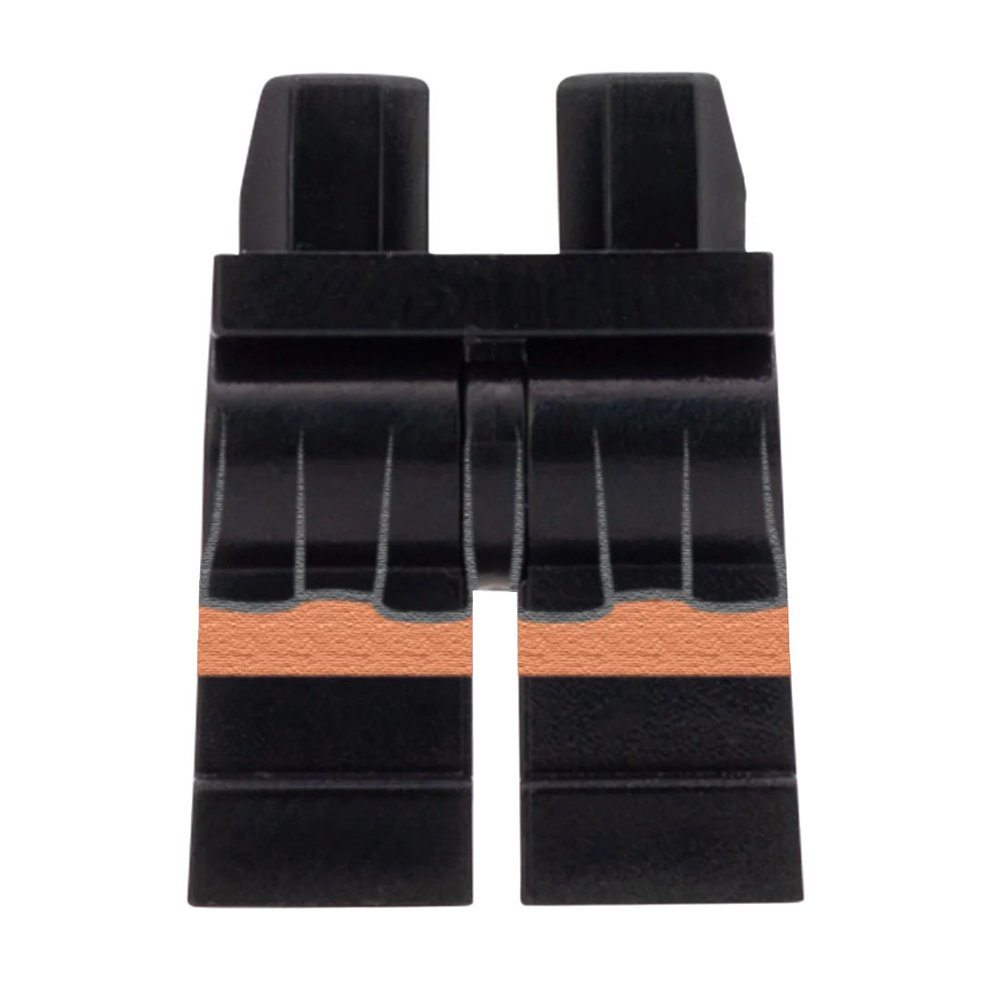 Black Skirt and Black Shoes (Various Skin Tones) - Printed Minifigure Legs - Image 3