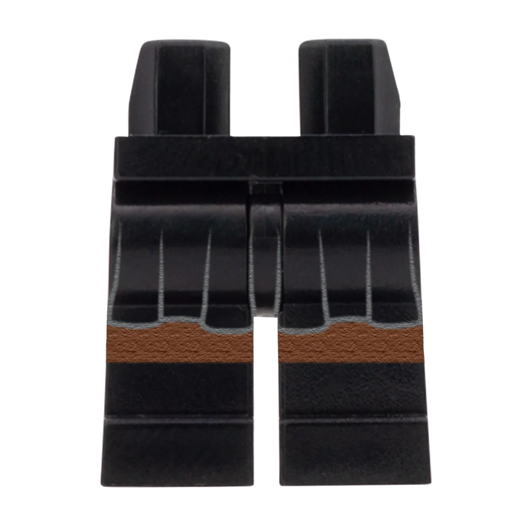 Black Skirt and Black Shoes (Various Skin Tones) - Printed Minifigure Legs - Image 5