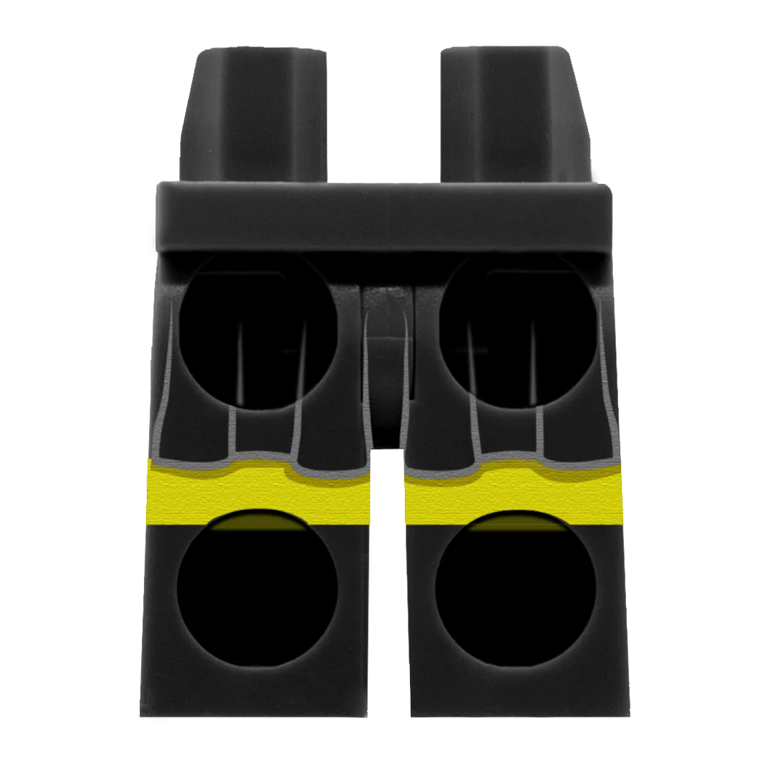 Black Skirt and Black Shoes (Various Skin Tones) - Printed Minifigure Legs - Image 6