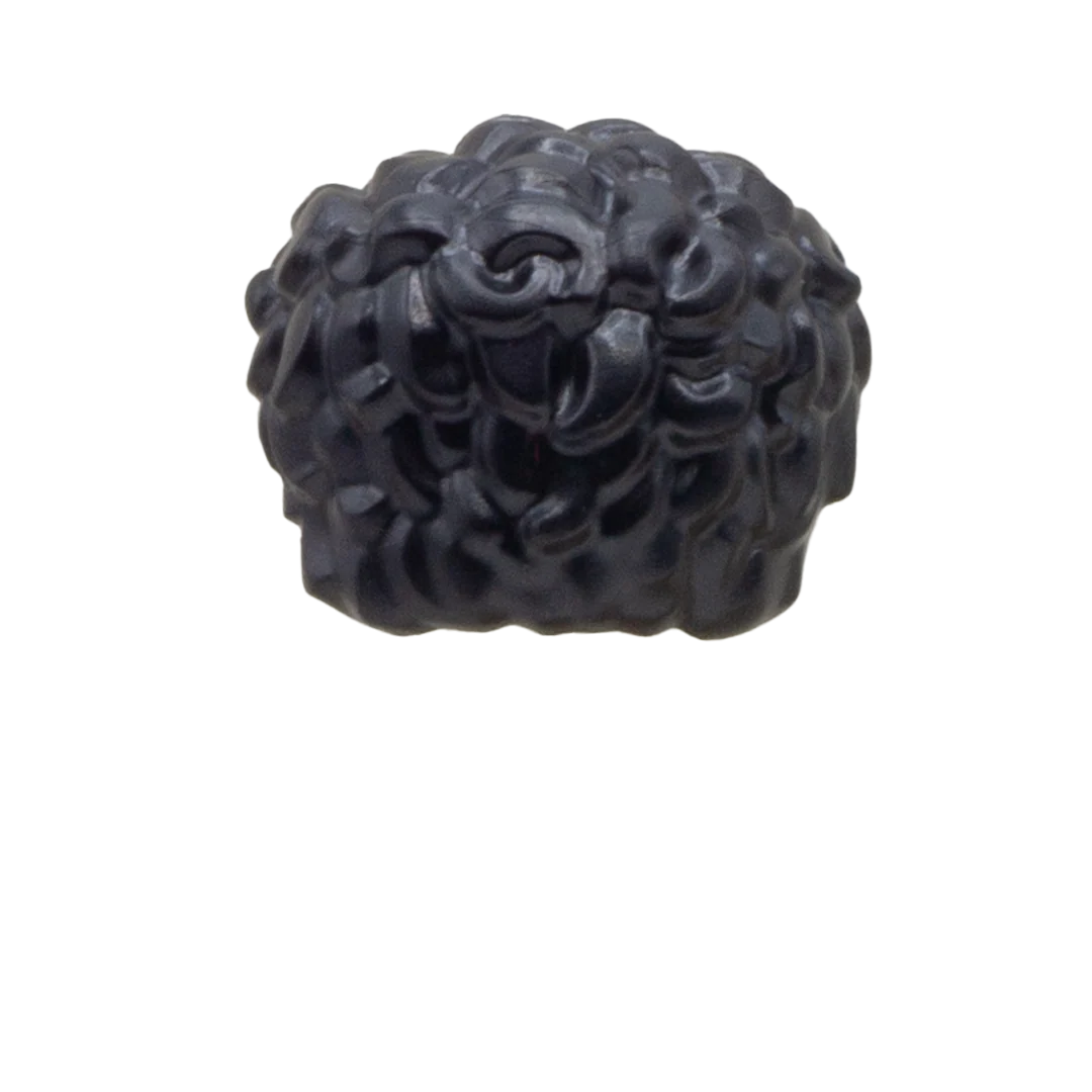 Black Thick Curly Curtains - LEGO Minifigure Hair - Image 3