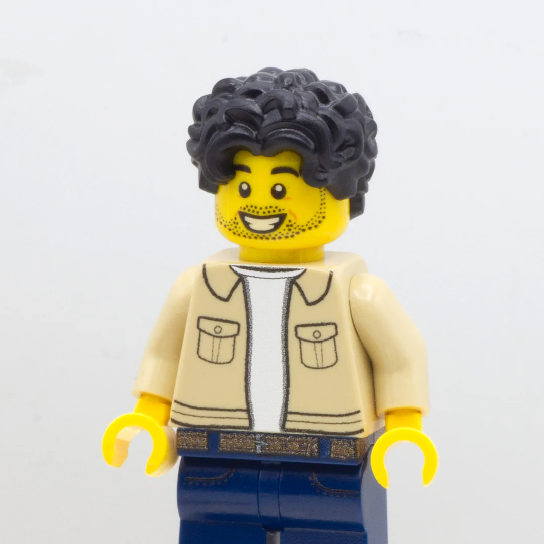 Black Thick Curly Curtains - LEGO Minifigure Hair - Image 4