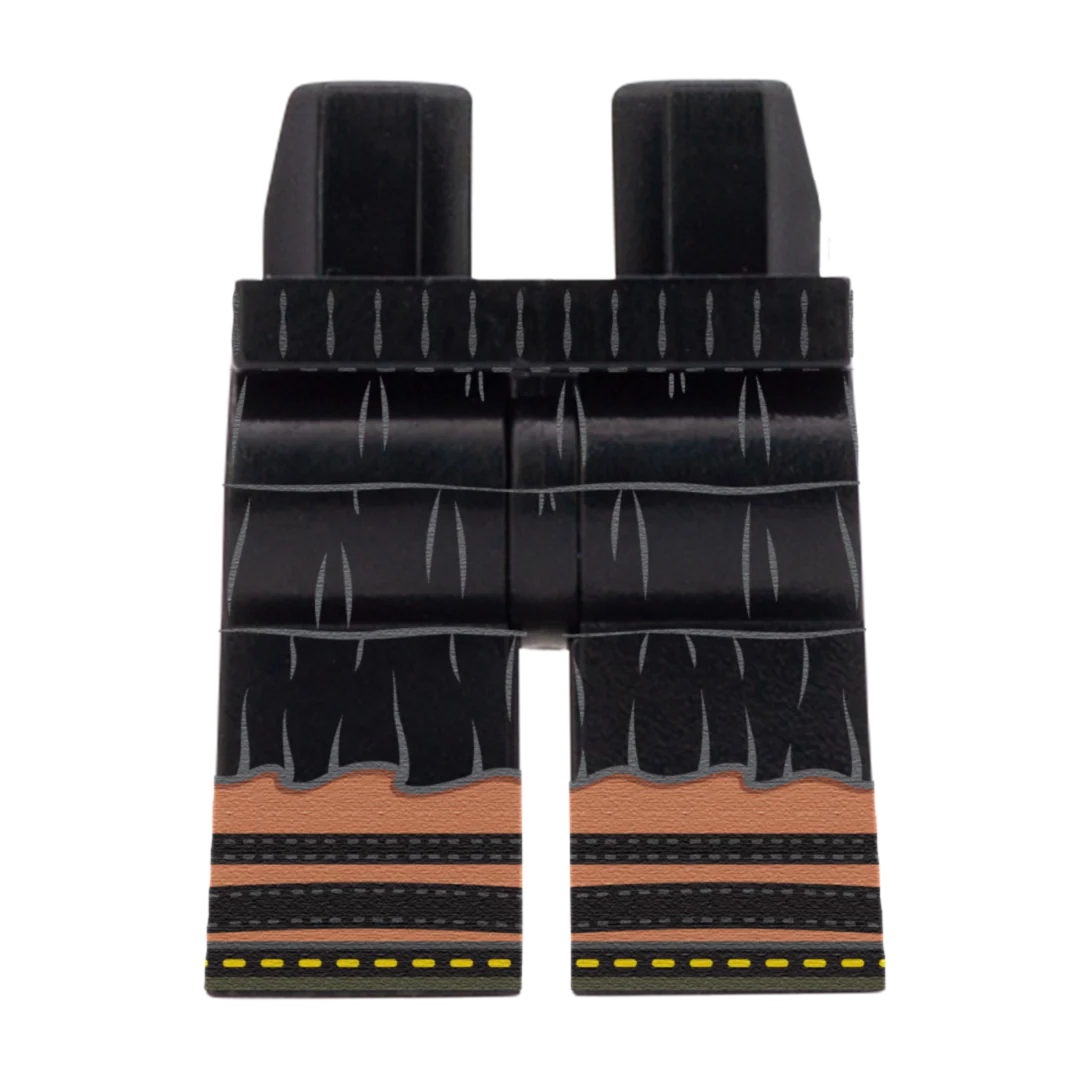 Black Tiered Skirt (Various Skin Tones) - Printed Minifigure Legs - Image 3