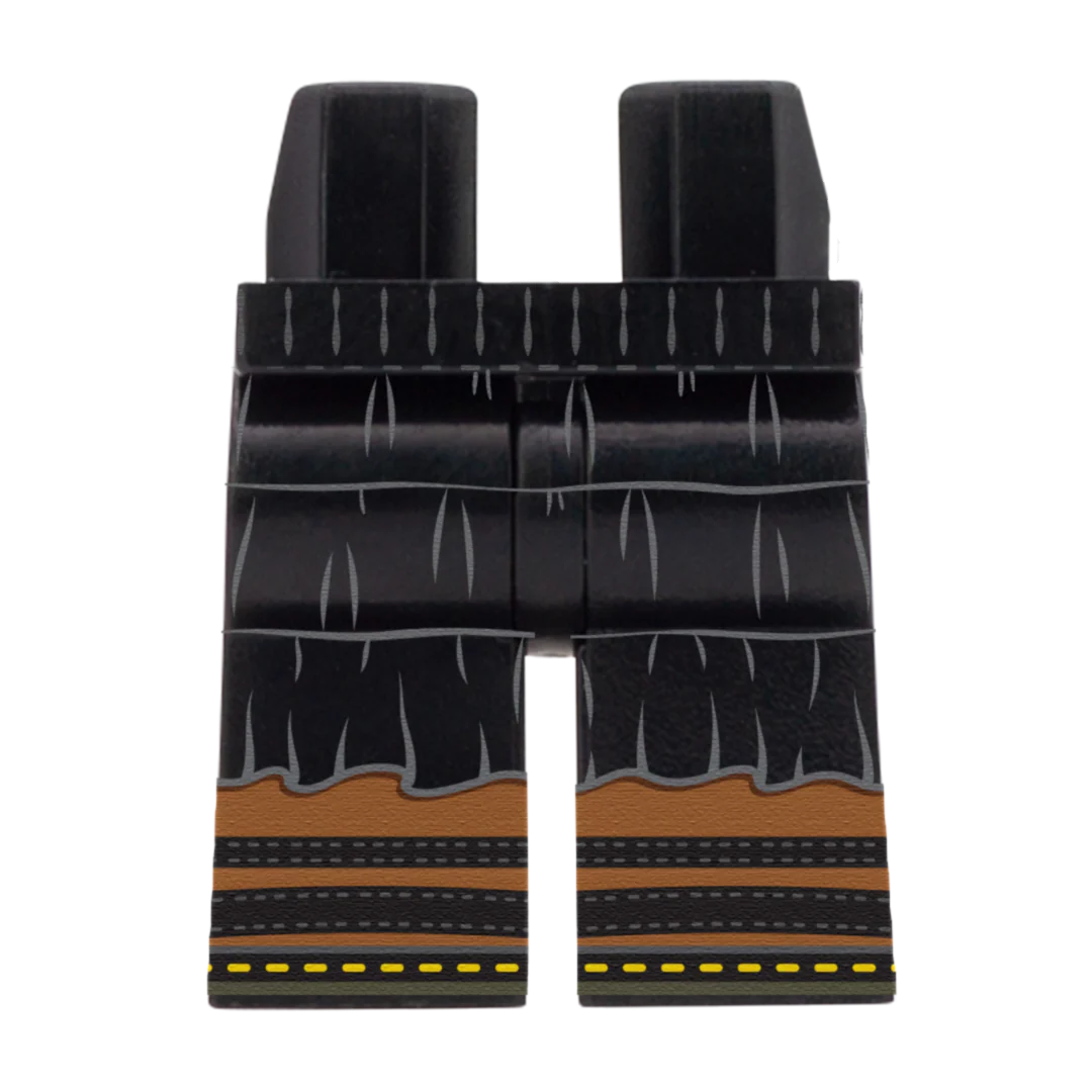 Black Tiered Skirt (Various Skin Tones) - Printed Minifigure Legs - Image 4