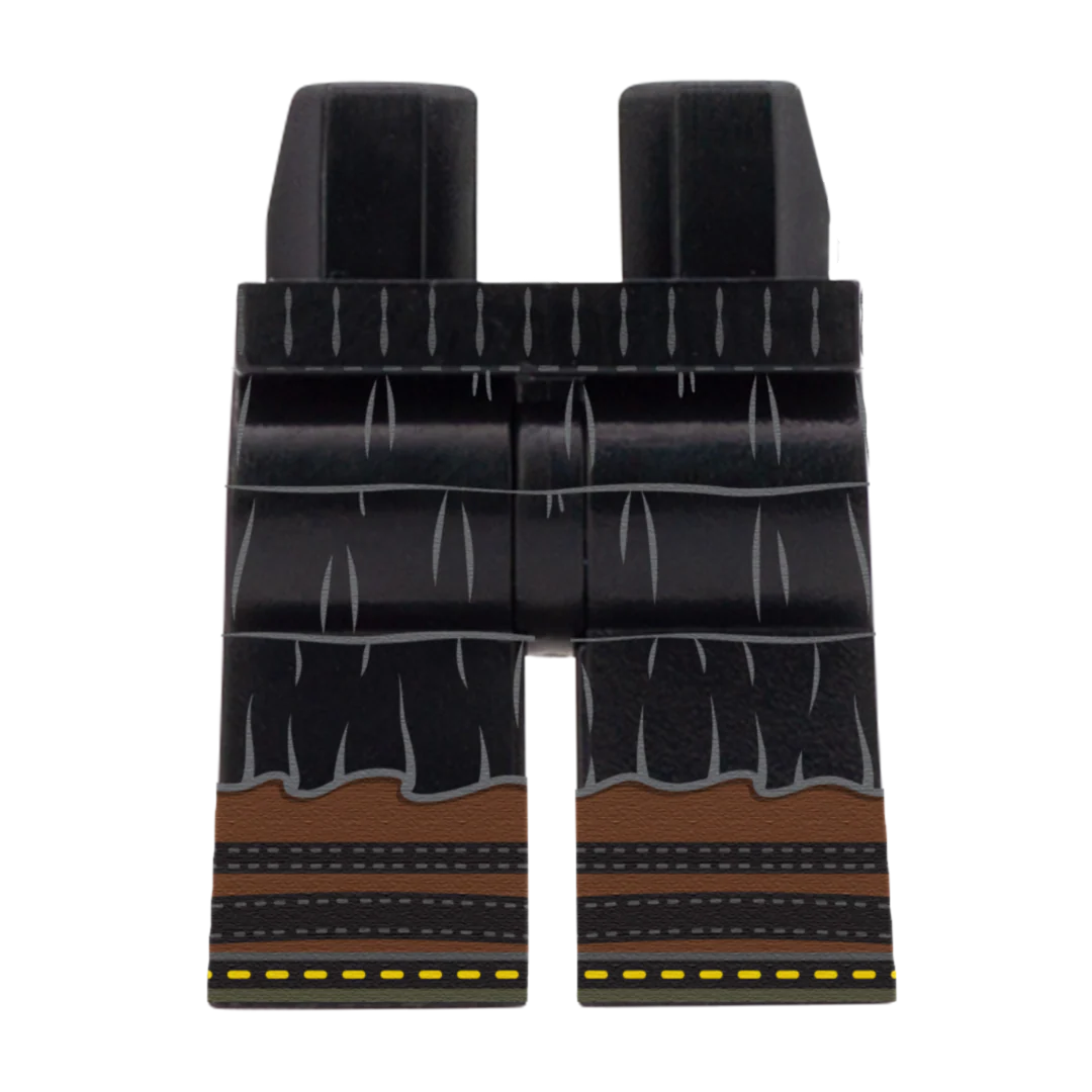 Black Tiered Skirt (Various Skin Tones) - Printed Minifigure Legs - Image 5