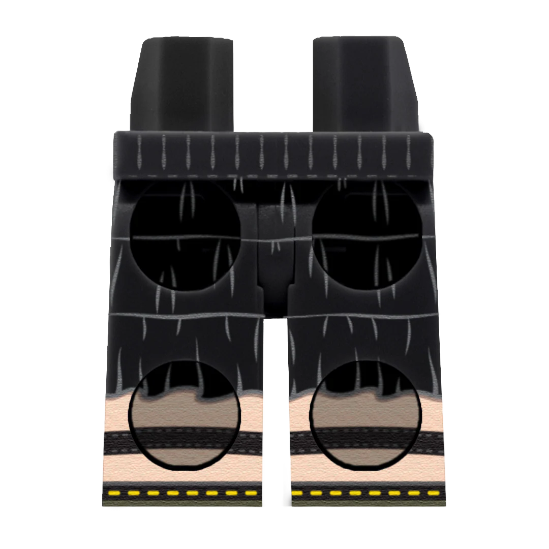 Black Tiered Skirt (Various Skin Tones) - Printed Minifigure Legs - Image 7