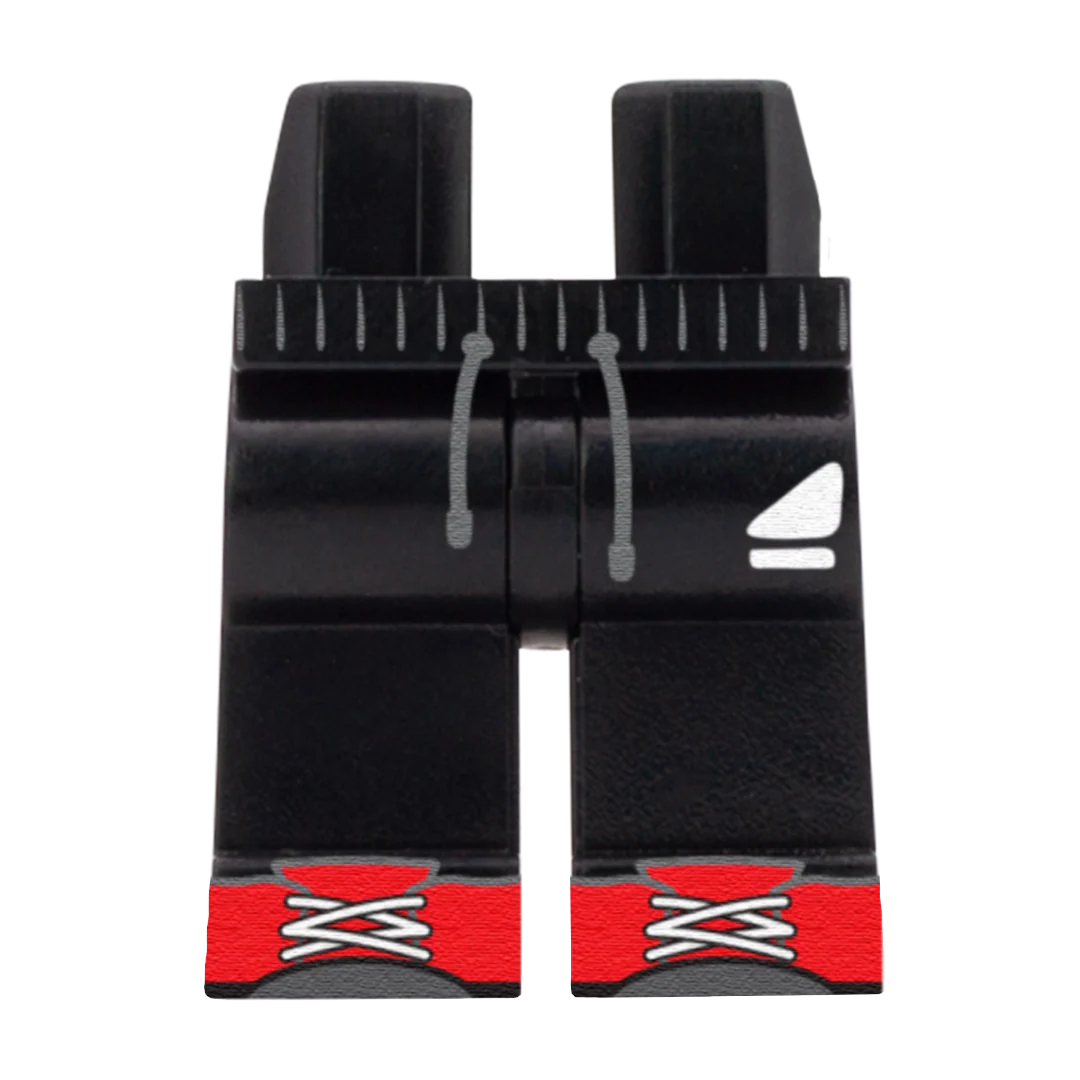 Black Tracksuit Bottoms - Custom Printed Minifigure Legs