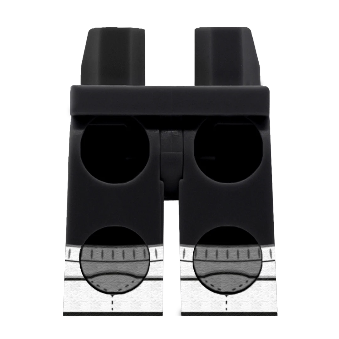 Black Trousers With White Socks - Custom Printed Minifigure Legs - Image 2