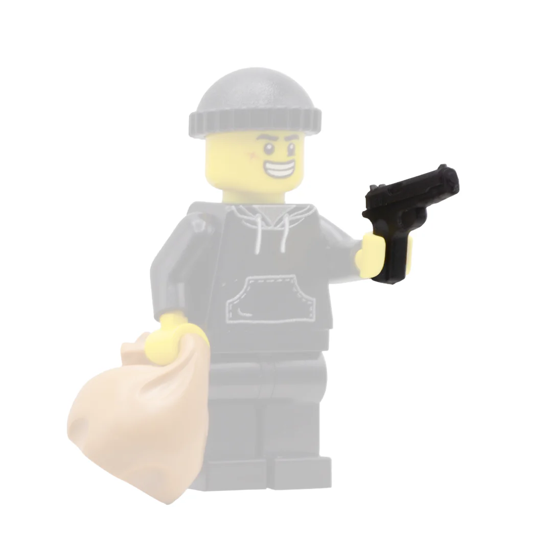 Block Pistol - 3D Printed Minifigure Accessory (Plastic Toy) - Image 2
