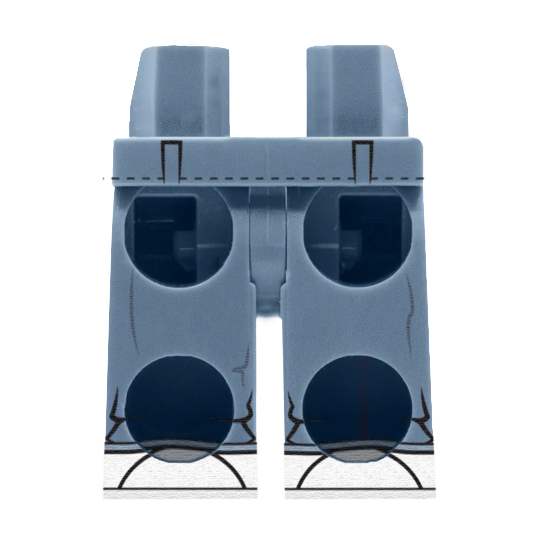 Blue Grey Baggy Jeans - Custom Printed Minifigure Legs - Image 2