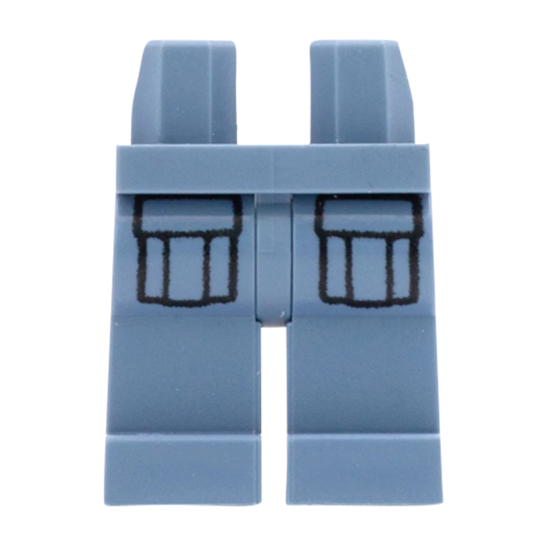 Blue Grey Legs with Large Pockets - LEGO Minifigure Legs