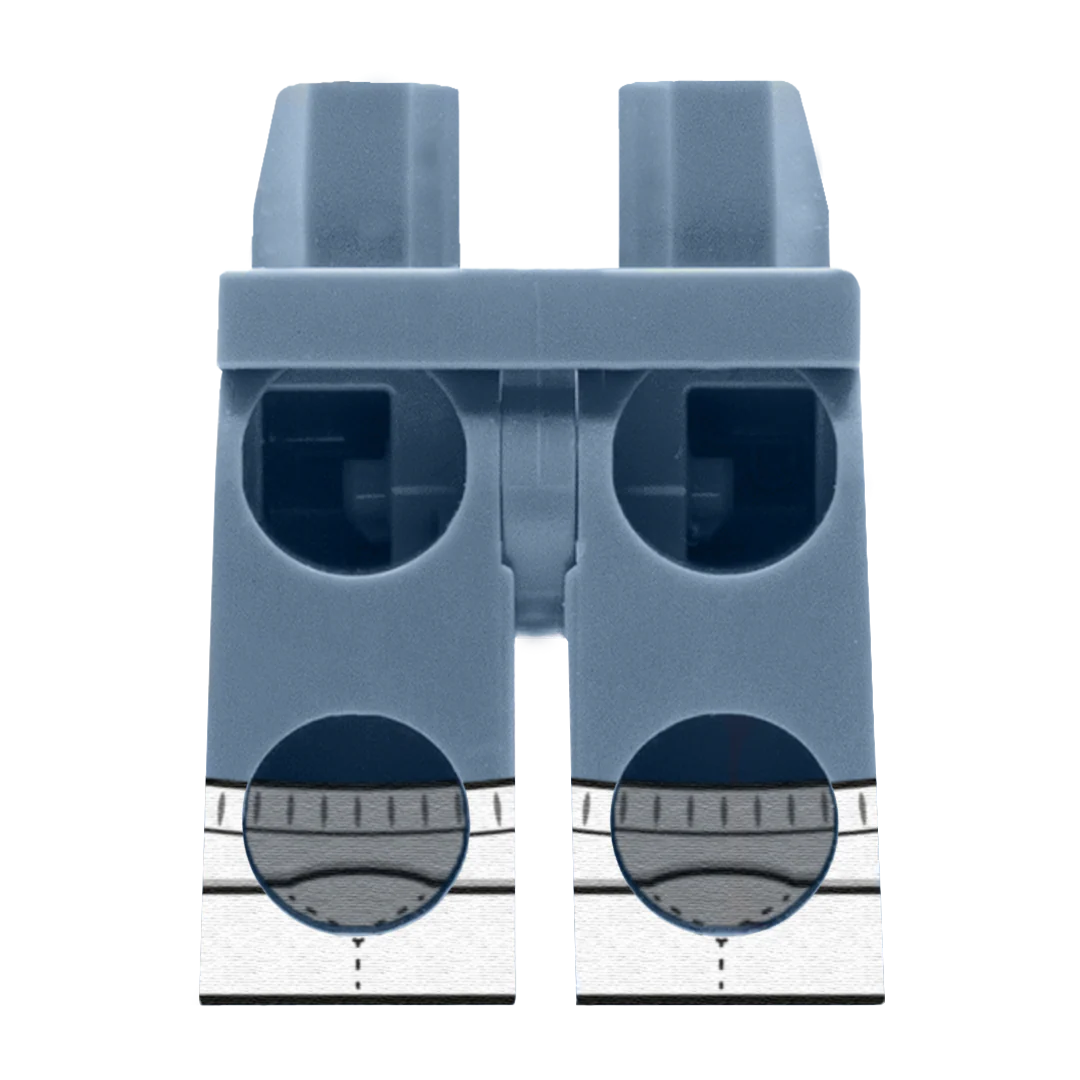 Blue Grey Trousers With White Socks - Custom Printed Minifigure Legs - Image 2