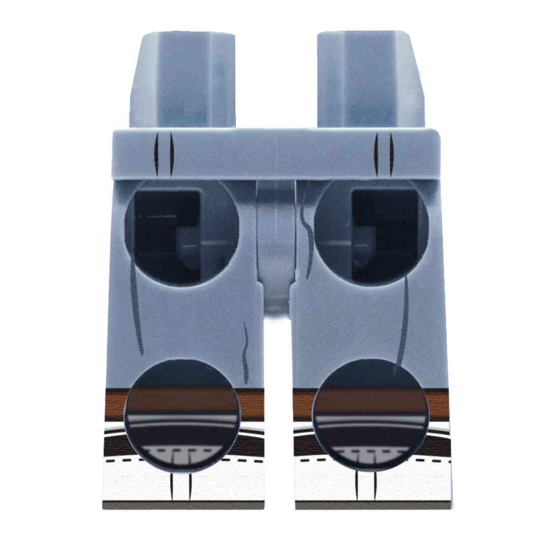 Blue Grey Midi Denim Skirt (Various Skin Tones) - Printed Minifigure Legs - Image 10