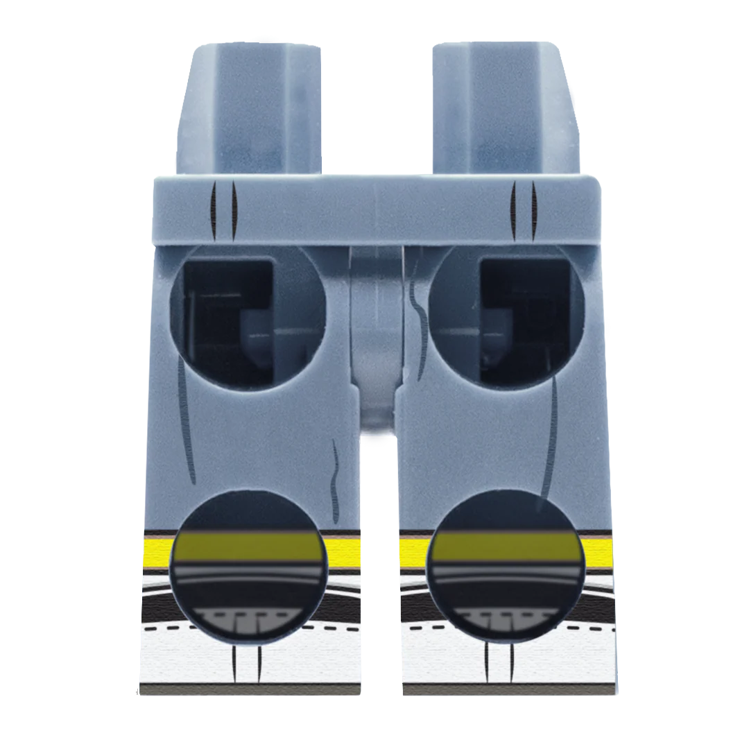 Blue Grey Midi Denim Skirt (Various Skin Tones) - Printed Minifigure Legs - Image 6