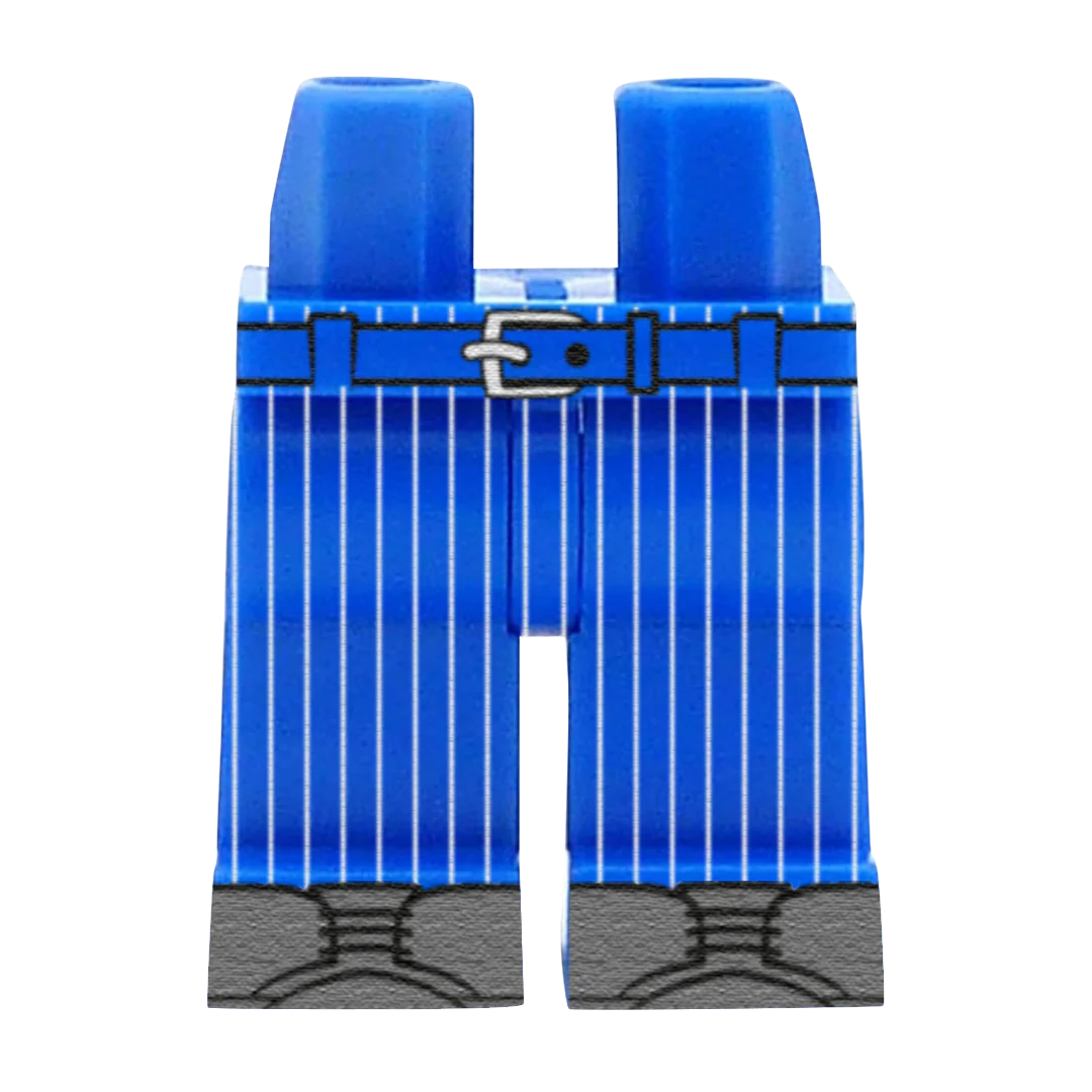 Blue Pinstripe Suit Trousers - Custom Printed Minifigure Legs
