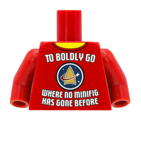 Boldly Go Graphic T-Shirt - Custom Design Minifigure Torso