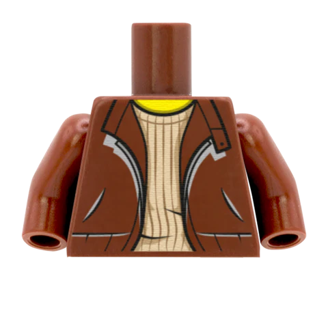 Bomber Jacket Over Cable Knit - Custom Design Minifigure Torso