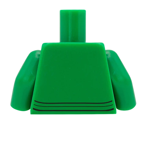 Breast Pockets Open Jacket over T Shirt - Custom Design Minifigure Torso - Image 45