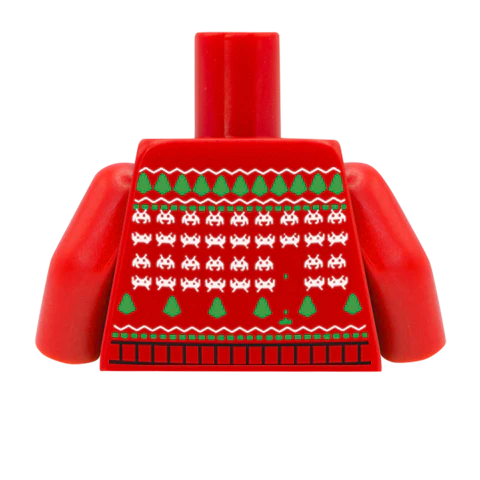 Brick Invaders Christmas Jumper - Custom Design Minifigure Torso - Image 2