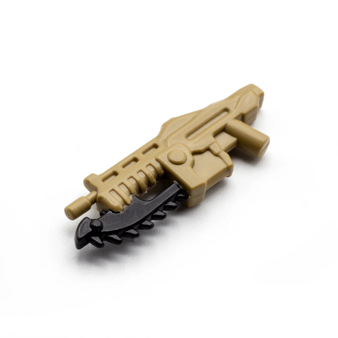 Brickforge Tan Gear Gun - Minifigure Accessory (Plastic Toy)